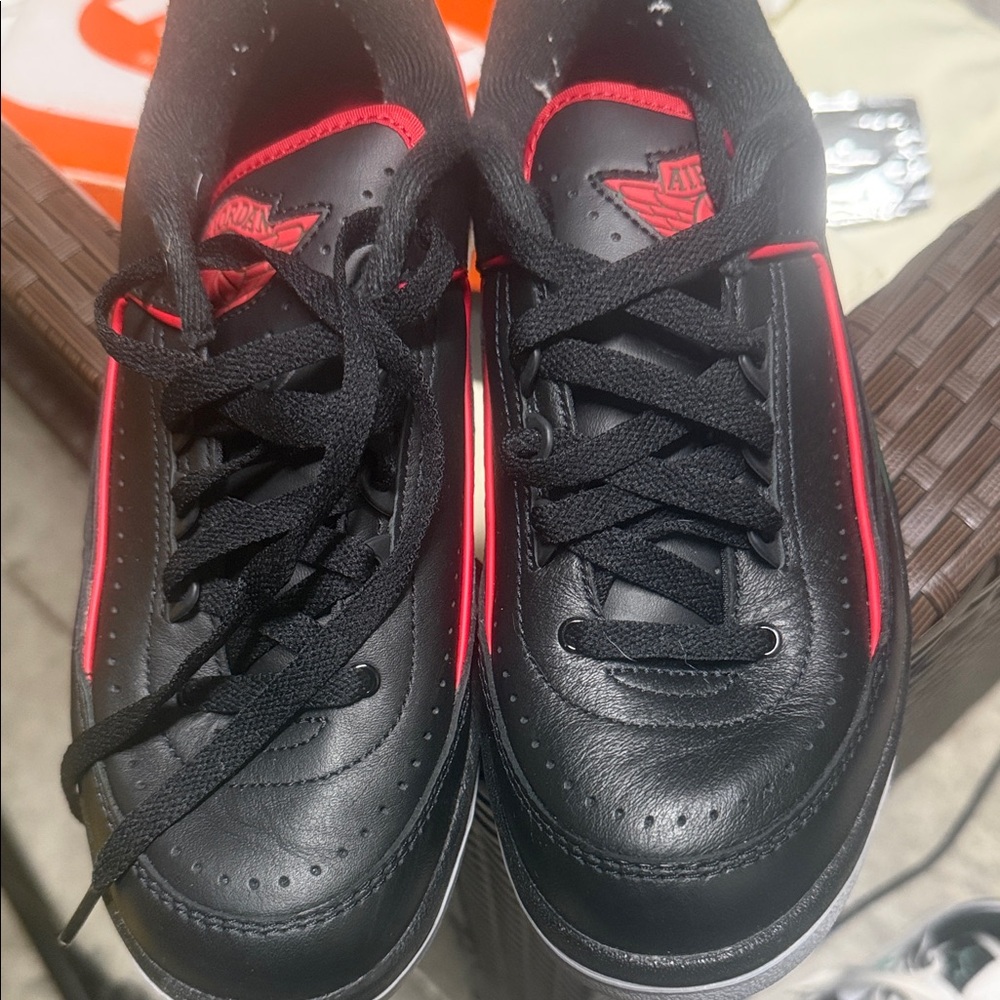 Nike Black and Green Sneakers with Red Accents